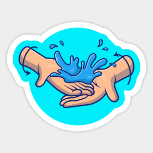 Washing hand cartoon 7 Sticker